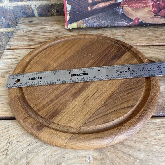 Vintage WMF Holzteller Mit Besteck Snack Set Small Wood charcuterie Board - Picture 9 of 13